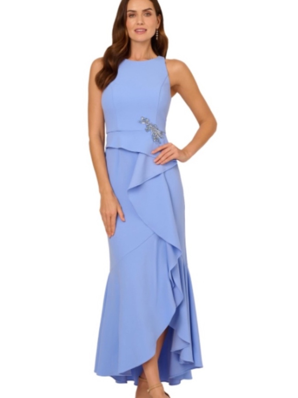 Adrianna Papell Electric Ice High-Low Ruffle Dress